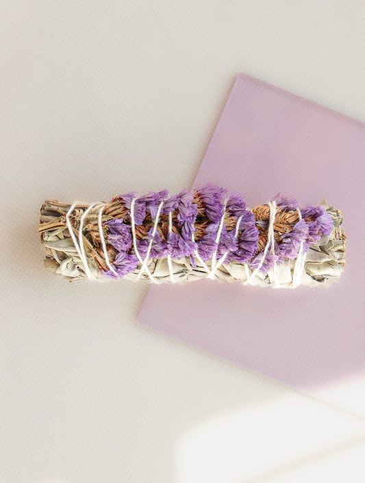 White Sage Purple Petals - incense bundle